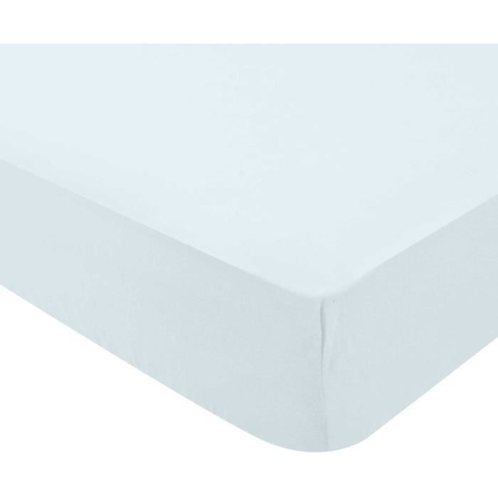 Sábana bajera ajustable - DOMIVA - 70 x 140 cm - Jersey - Azul claro