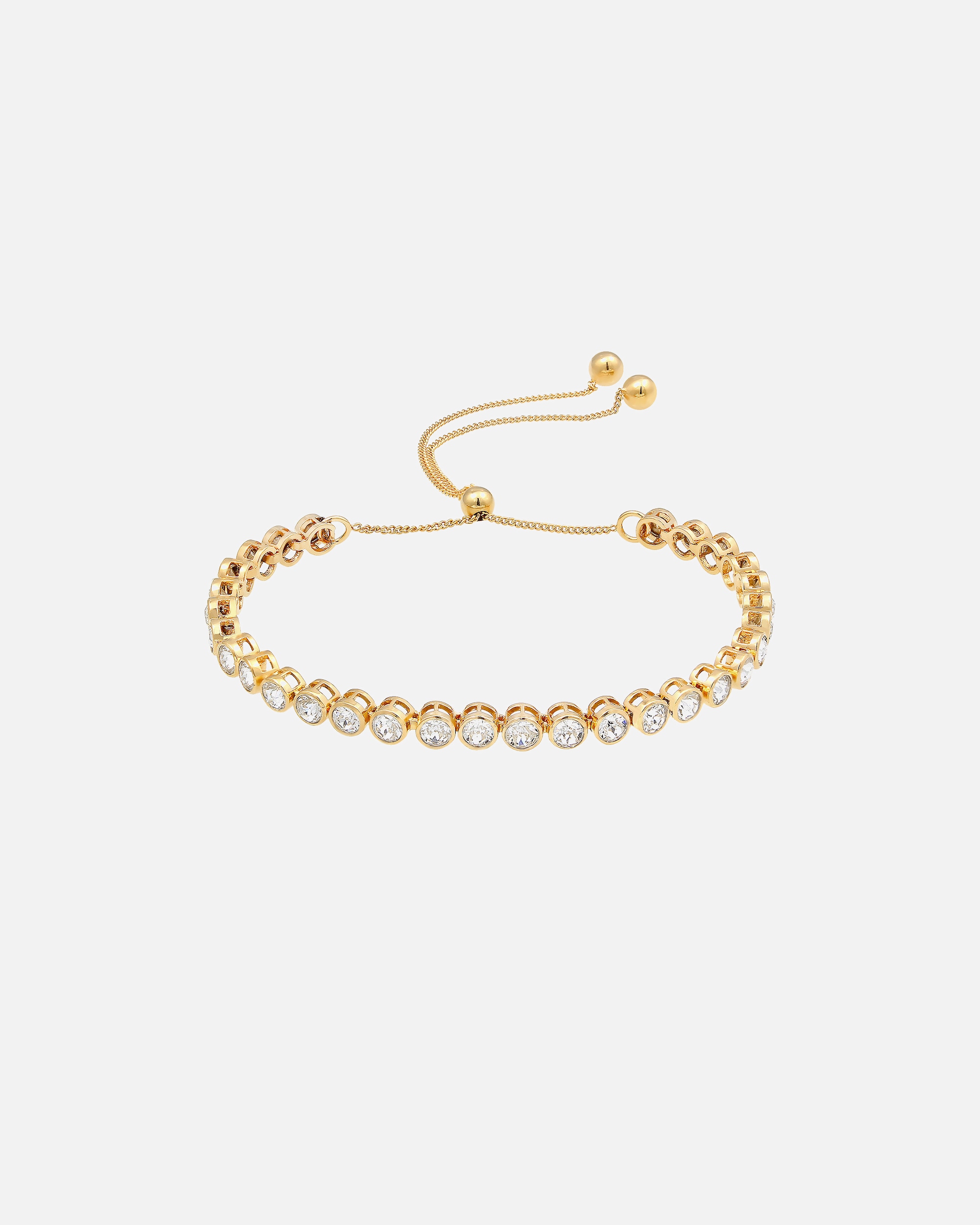 Elli PREMIUM Femmes bracelet de tennis balle avec cristaux en argent sterling 925 plaqué or