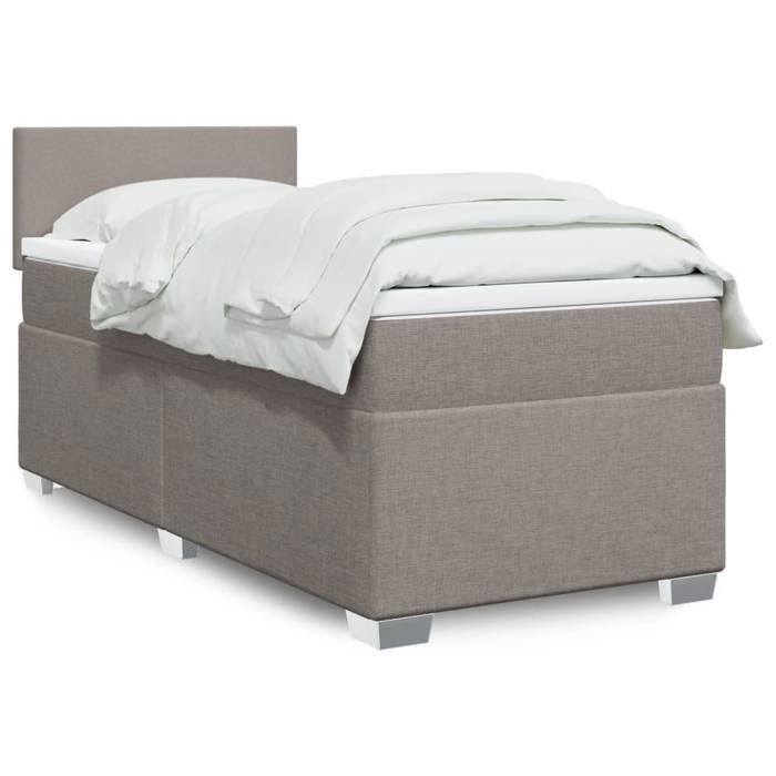 Bedframe met matras - Maison Exclusive - 90x200 cm - Taupe stof - Maximale ontspanning