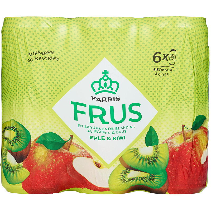 Farris Farris Frus 0,33 l æske 6-pak æble/kiwi