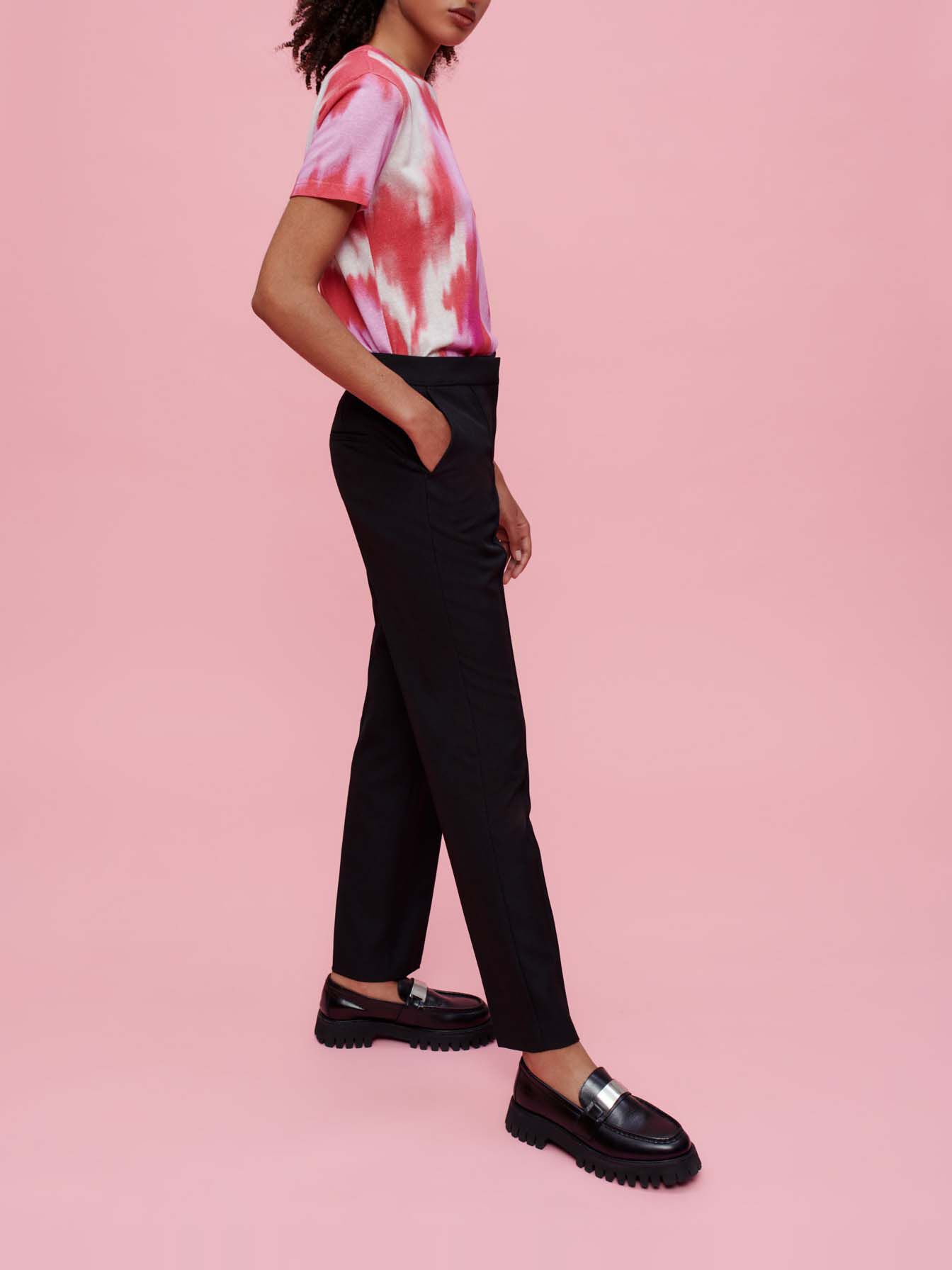 Pantaloni de costum cu croi drept - Negri