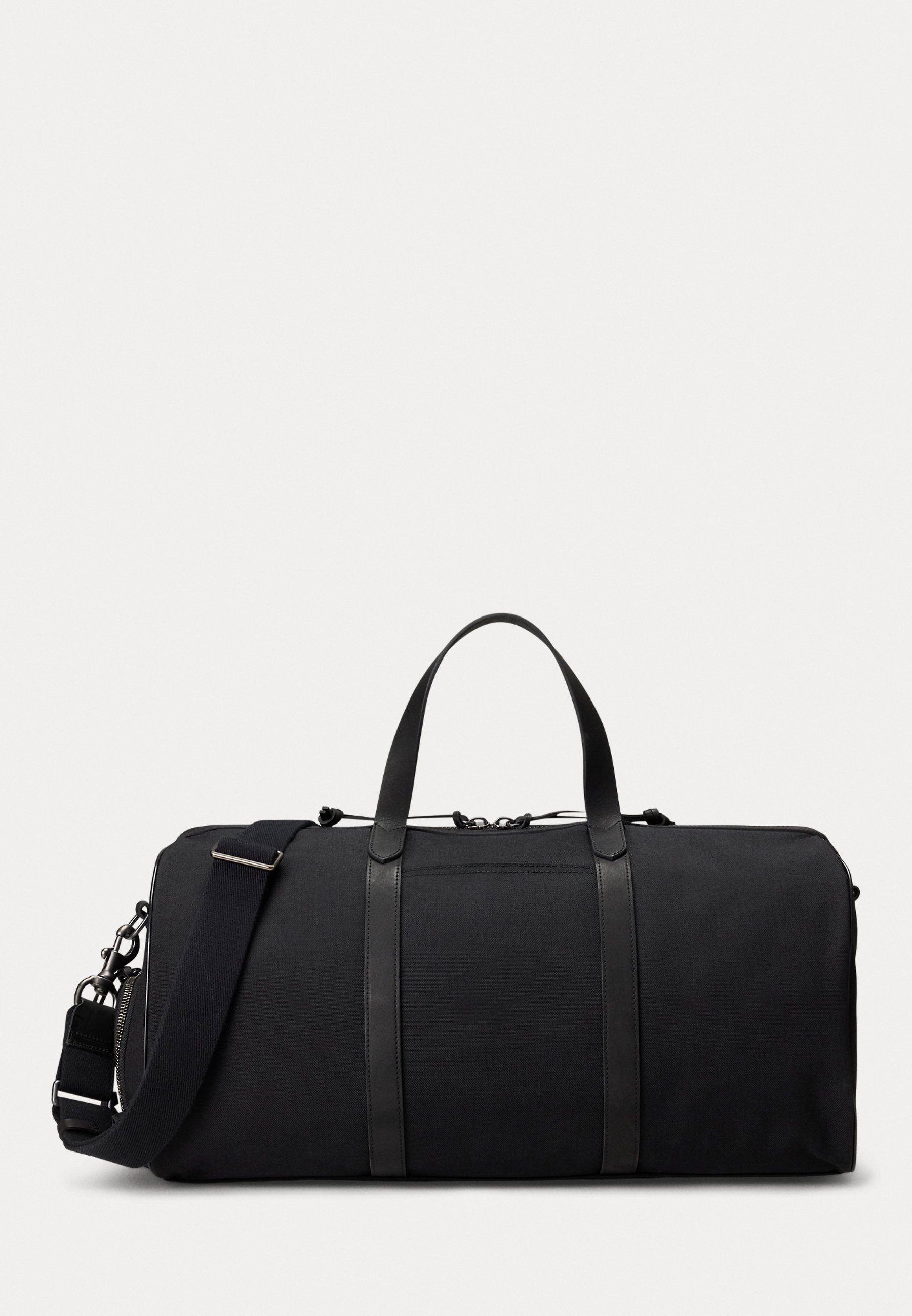 Polo Ralph Lauren OXFORD DUFFEL MET LEREN AFWERKING - Weekendtas - zwart/zwart