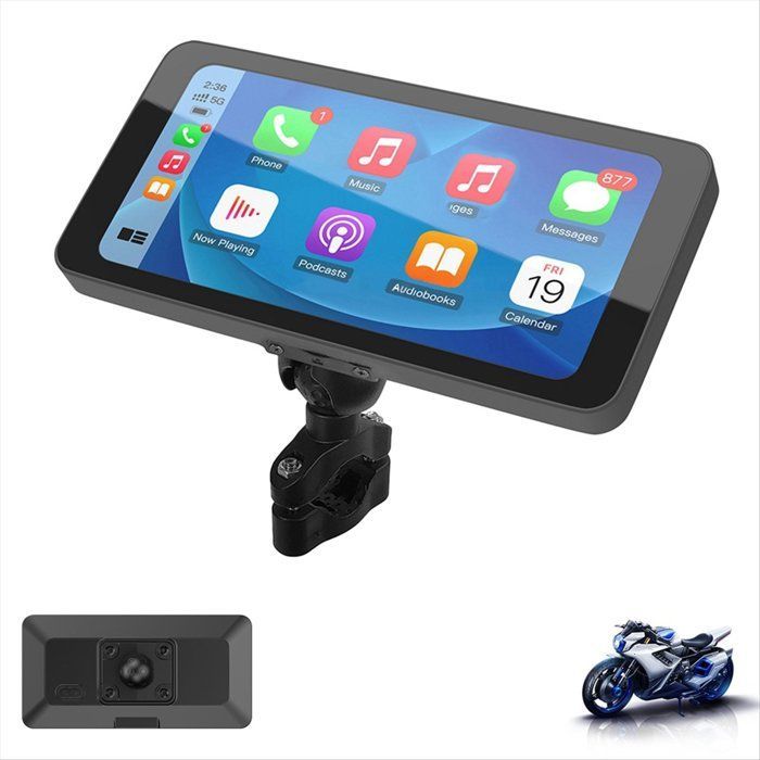 6,25 Pouces Moto Portable Sans Fil pour Carplay/pour Android Auto GPS Navigator Écran Tactile