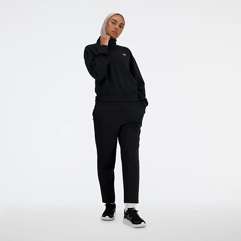 Kobieca dzianinowa bluza z obszernym zamkiem błyskawicznym Femme Tech Knit - CZARNY