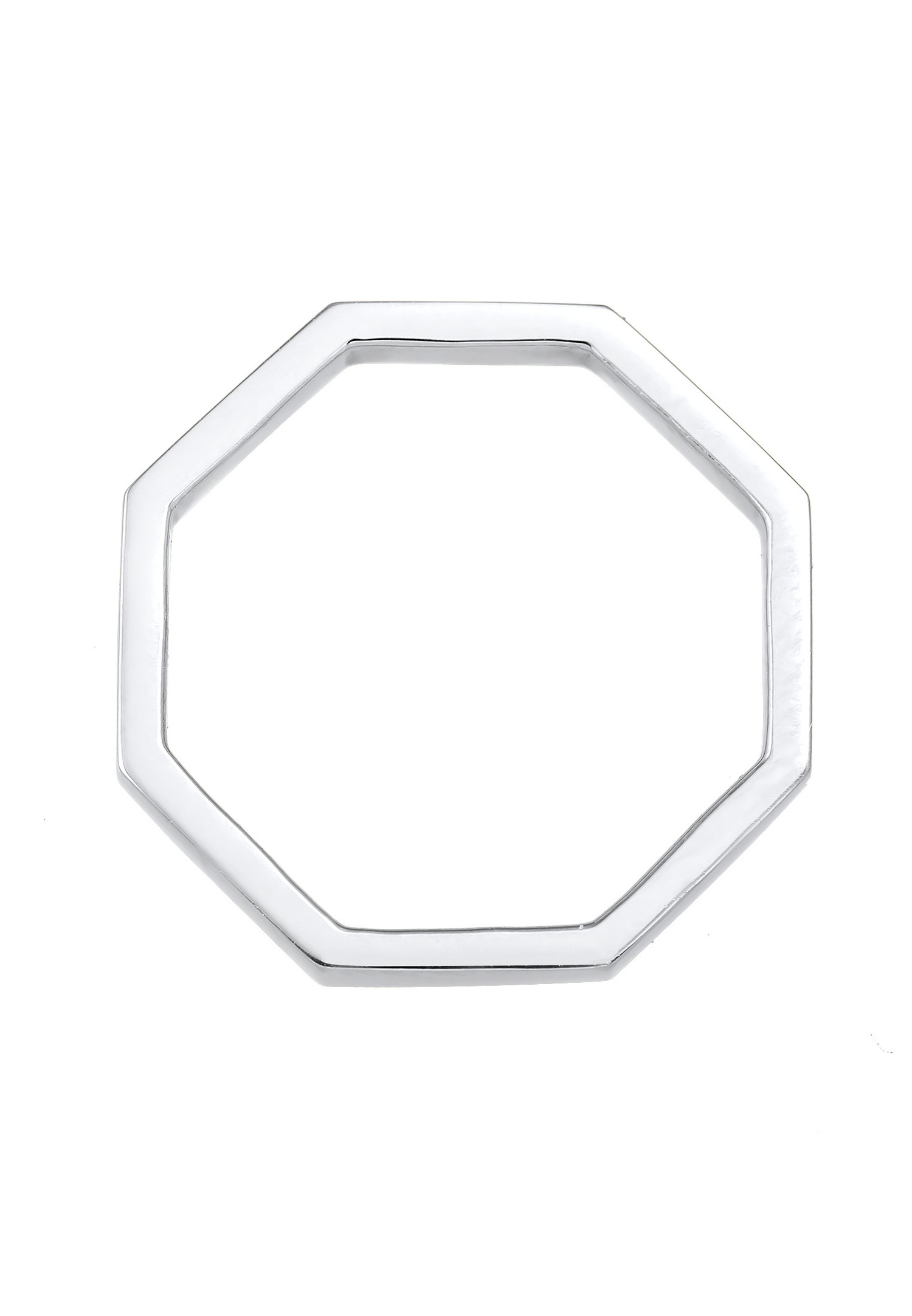 Elli Femmes Petit Doigt Octogone Forme Géo Look en Argent Sterling 925
