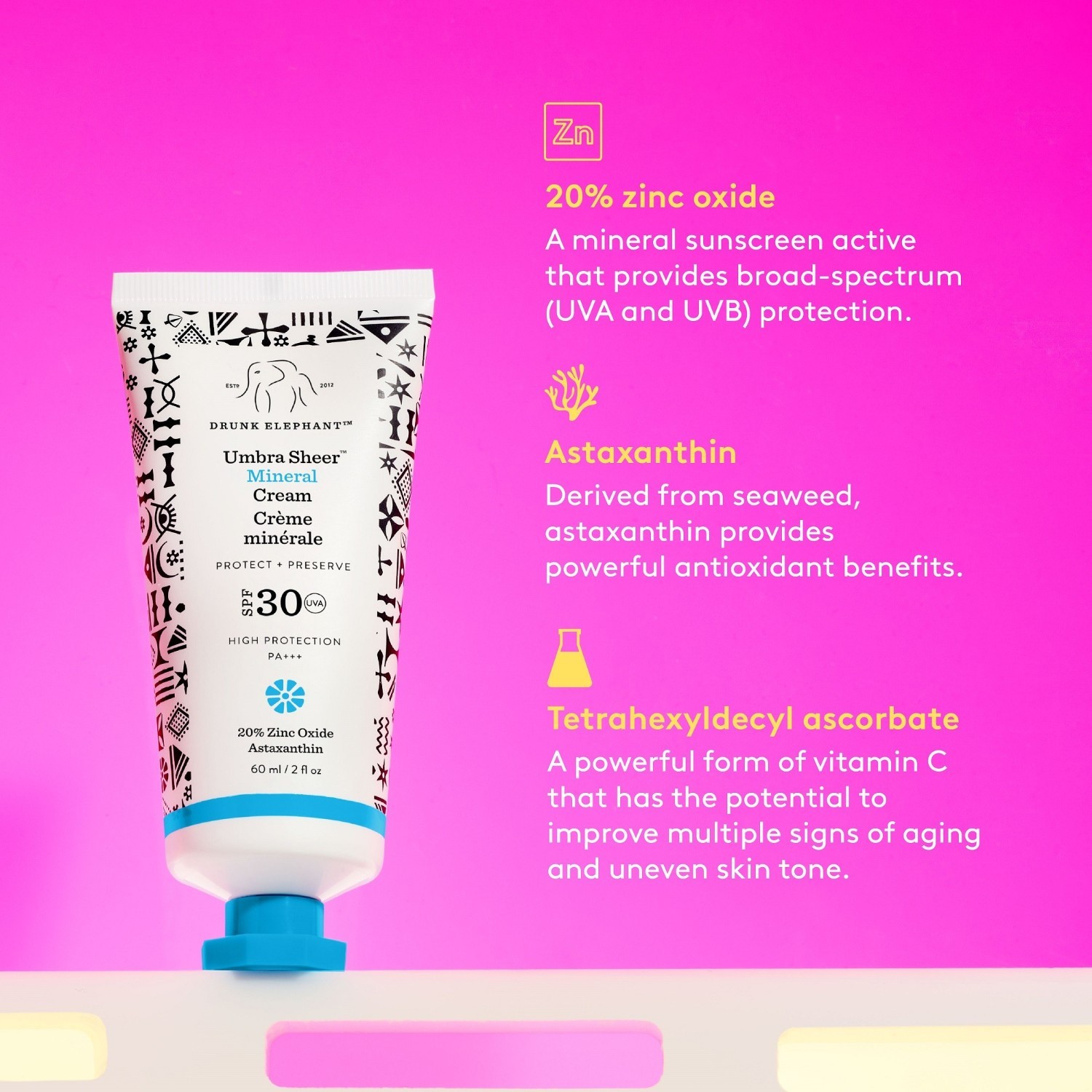 Drunk Elephant saules aizsargkrēms Umbra Sheer™ minerālkrēms SPF 30/PA+++ - 60 ml