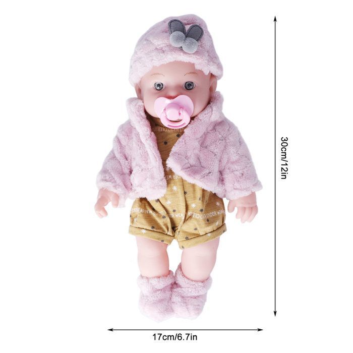 Realistische Reborn Babypop, Modieuze 30 cm Wasbare Witte Meisje met Zacht Lichaam, Speelgoedpop voor Kinderverjaardagscadeau Q12G-003C-026 - SALALIS