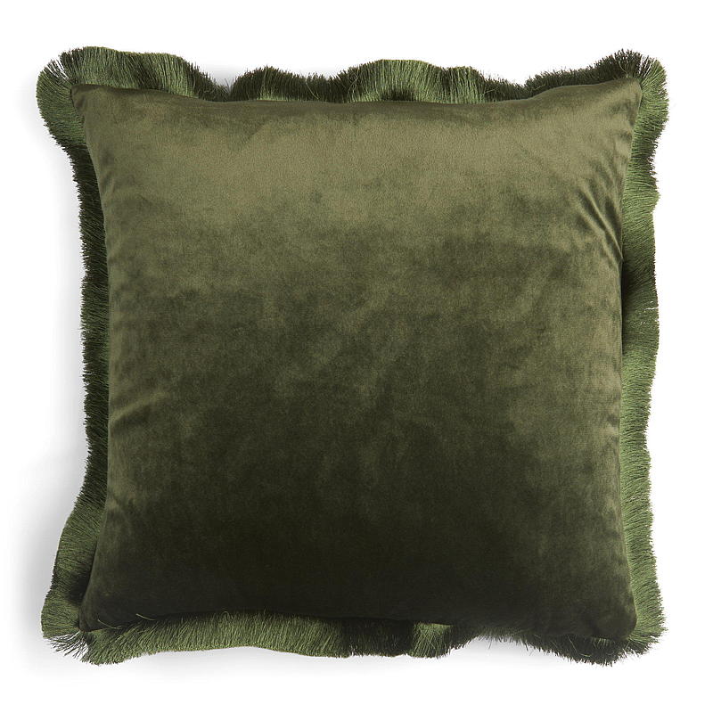 Fodera per cuscino Home 45x45 cm con frange verdi