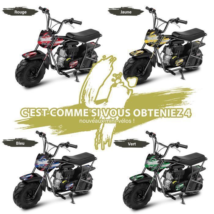 ORYXEARTH Mini Moto 105CC - Motocicleta Junior de 4 tiempos - Para - Versión negra y azul - Motor de gasolina