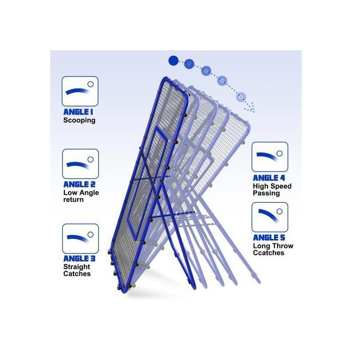 Rete di rimbalzo per pallavolo - 2,1 x 1,2 m - Multi-angolo regolabile - Rete di rimbalzo con robusti pali in metallo