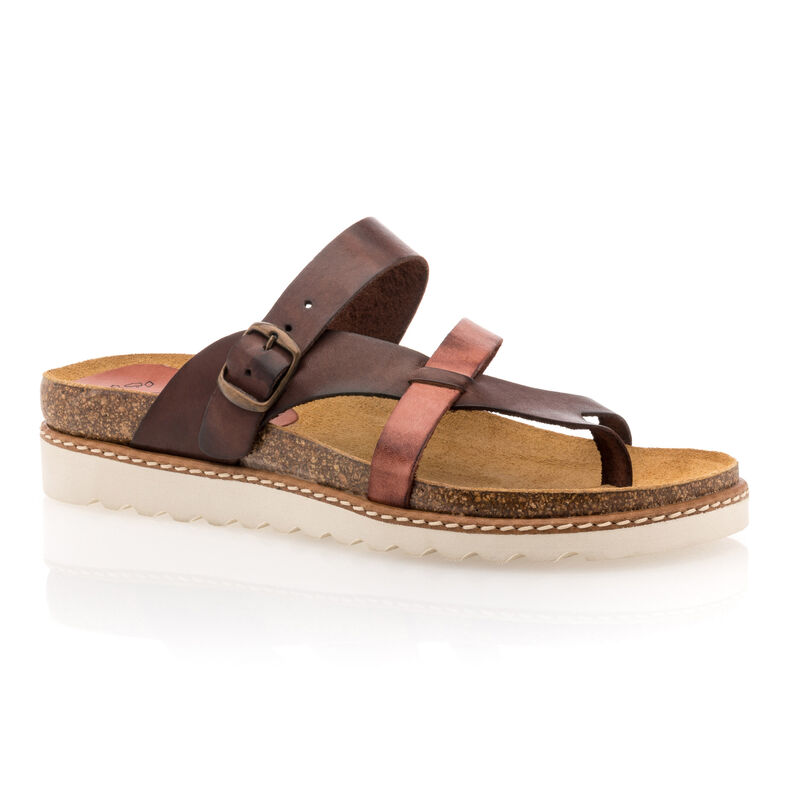 Braune Damensandalen / Zehenfreie Schuhe