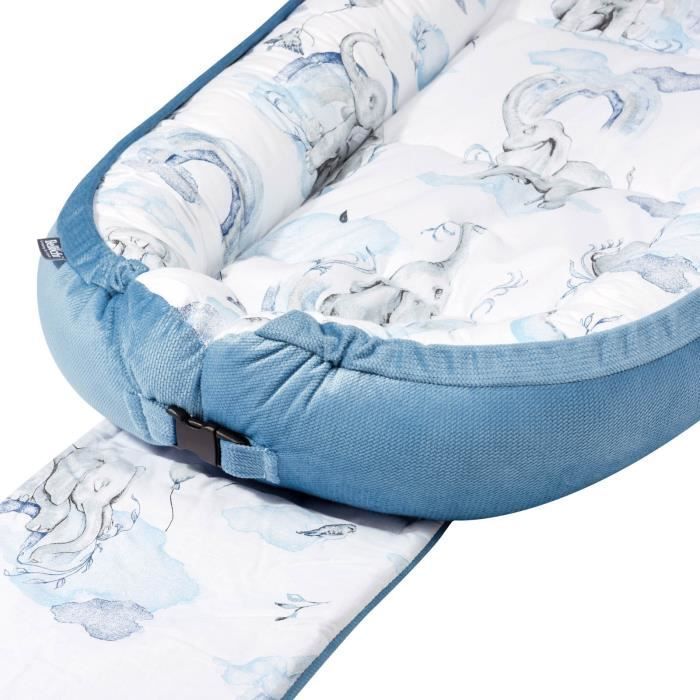 Bellochi 6-teiliges Babynest-Set – Babybettverkleinerer, Babydecke, Kopfstütze, flaches Kissen – Habarigani JAMBO