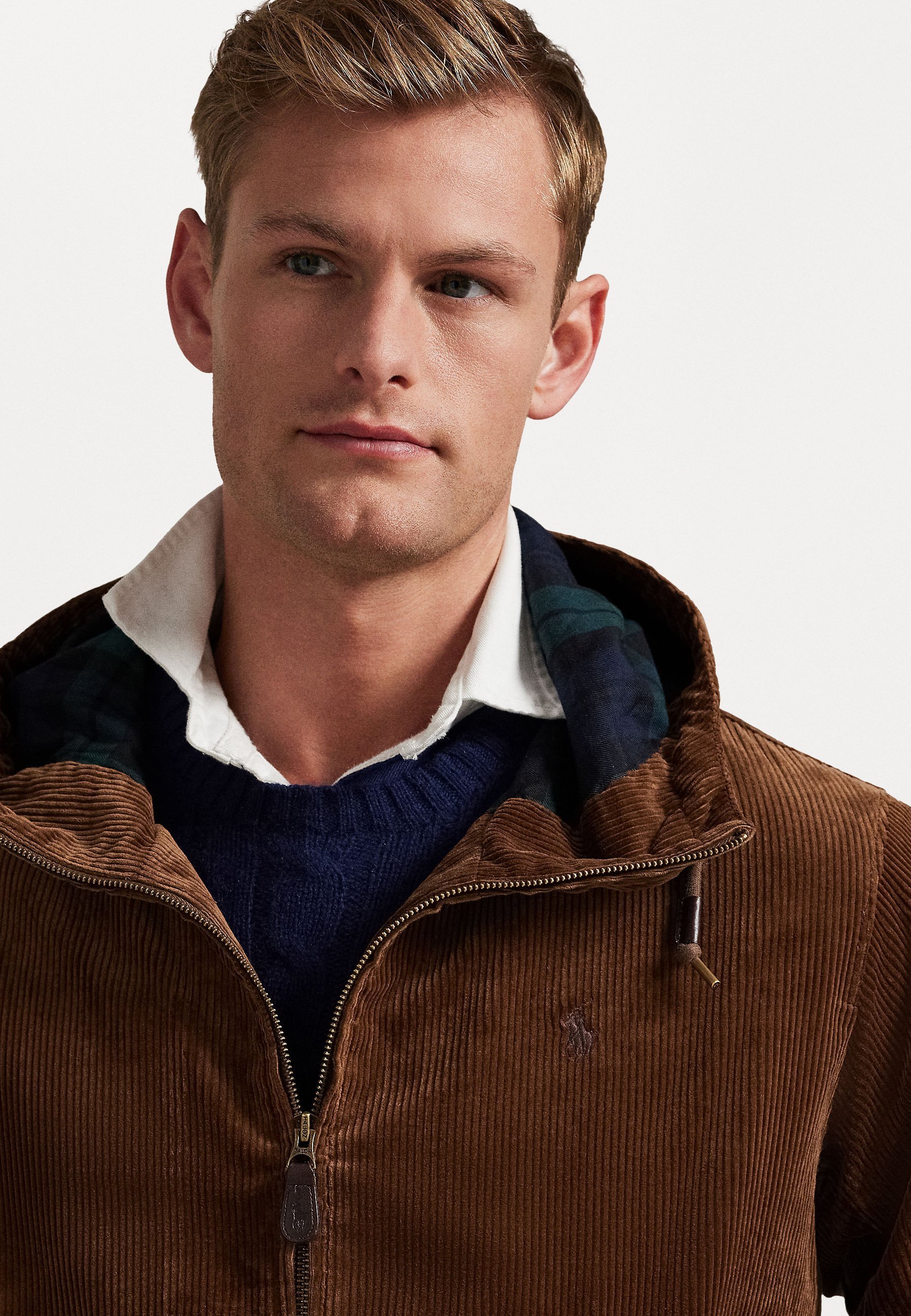 Polo Ralph Lauren VESTE À CAPUCHE EN VELOURS VELOURS - Sweat-shirt zippé - roux clair x
