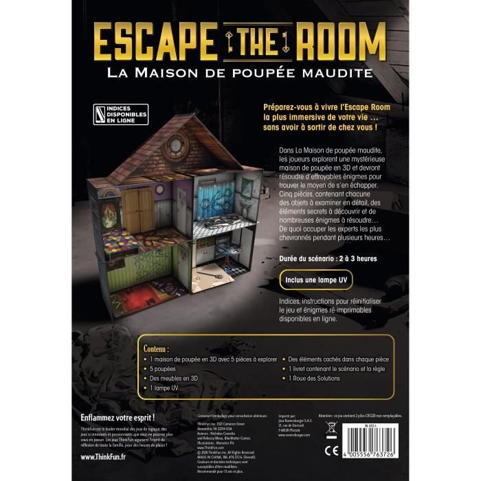 ESCAPE THE ROOM Juego de escape de Ravensburger - La casa de muñecas maldita - De 1 a 4 jugadores - Mayores de 13 años