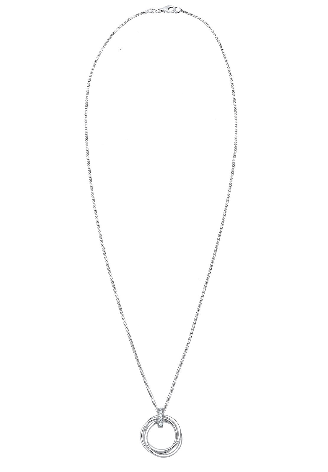 Elli DIAMONDS Femmes cercle pendentif trio avec diamant (0.025 ct.) en argent sterling 925