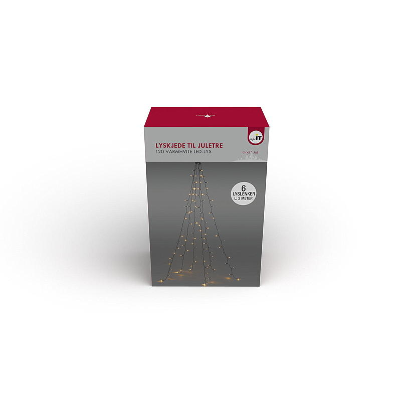 Luz para árbol de Navidad Light IT, 120 LED, blanco cálido.