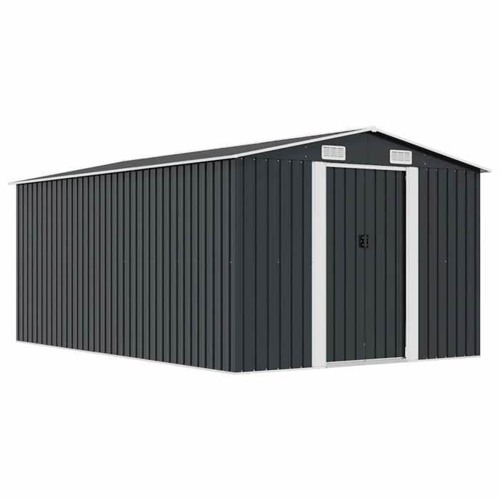 Casetta da giardino vidaXL 257x392x181 cm Metallo Antracite 143346