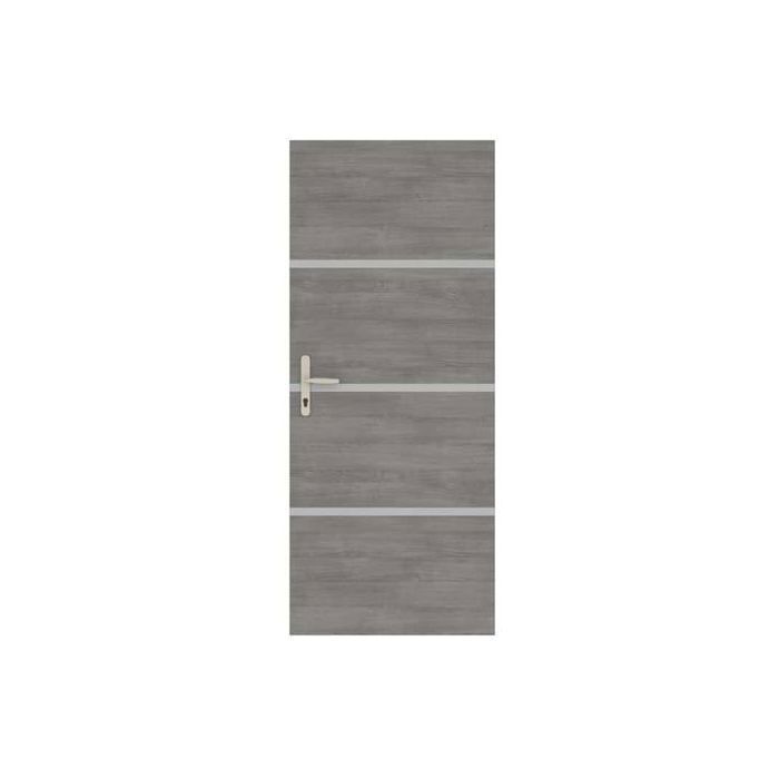 NORDLINGER Kit rénovation porte Gris Agate avec profilés aluminium - 85 x 50 cm (non encollé)