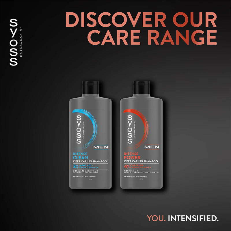 Shampoo fortalecedor Syoss Men Intense Power com cafeína
