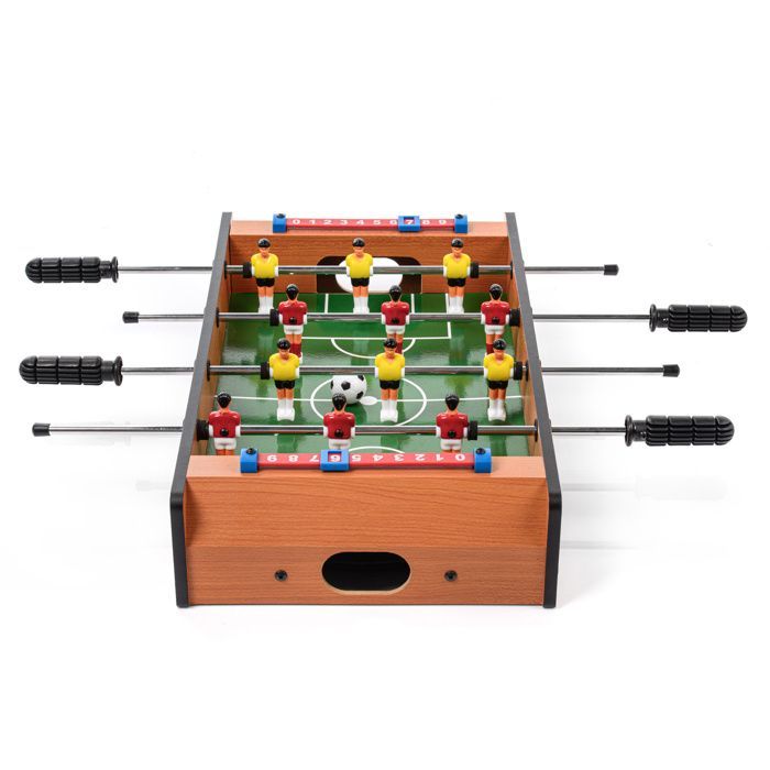 METEOR Derby Tafelvoetbaltafel - Draagbaar en lichtgewicht - 6 spelers - Compact - Natuurlijk hout