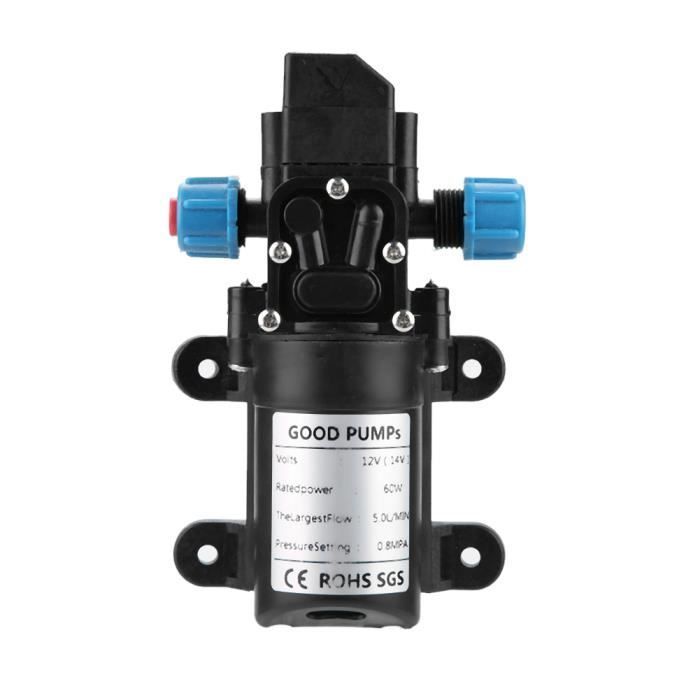 Bomba de agua de 12 V/60 W, microbomba de diafragma para caravana, camping y barco.