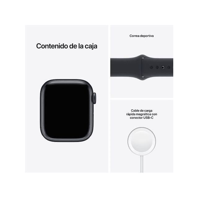 Apple Watch Series 7 GPS 45 - Aluminium Midnight - Sport band Black - Reconditionné - Excellent état