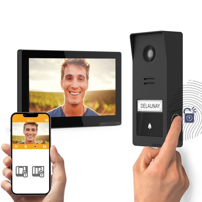 Visiophone sans fil connecté avec accès par empreinte digitale - Wave 3 - Extel - 720337