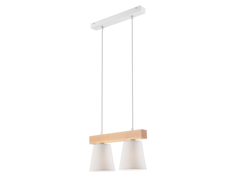 Lampa wisząca Enrico 2-punktowa stalowa biała