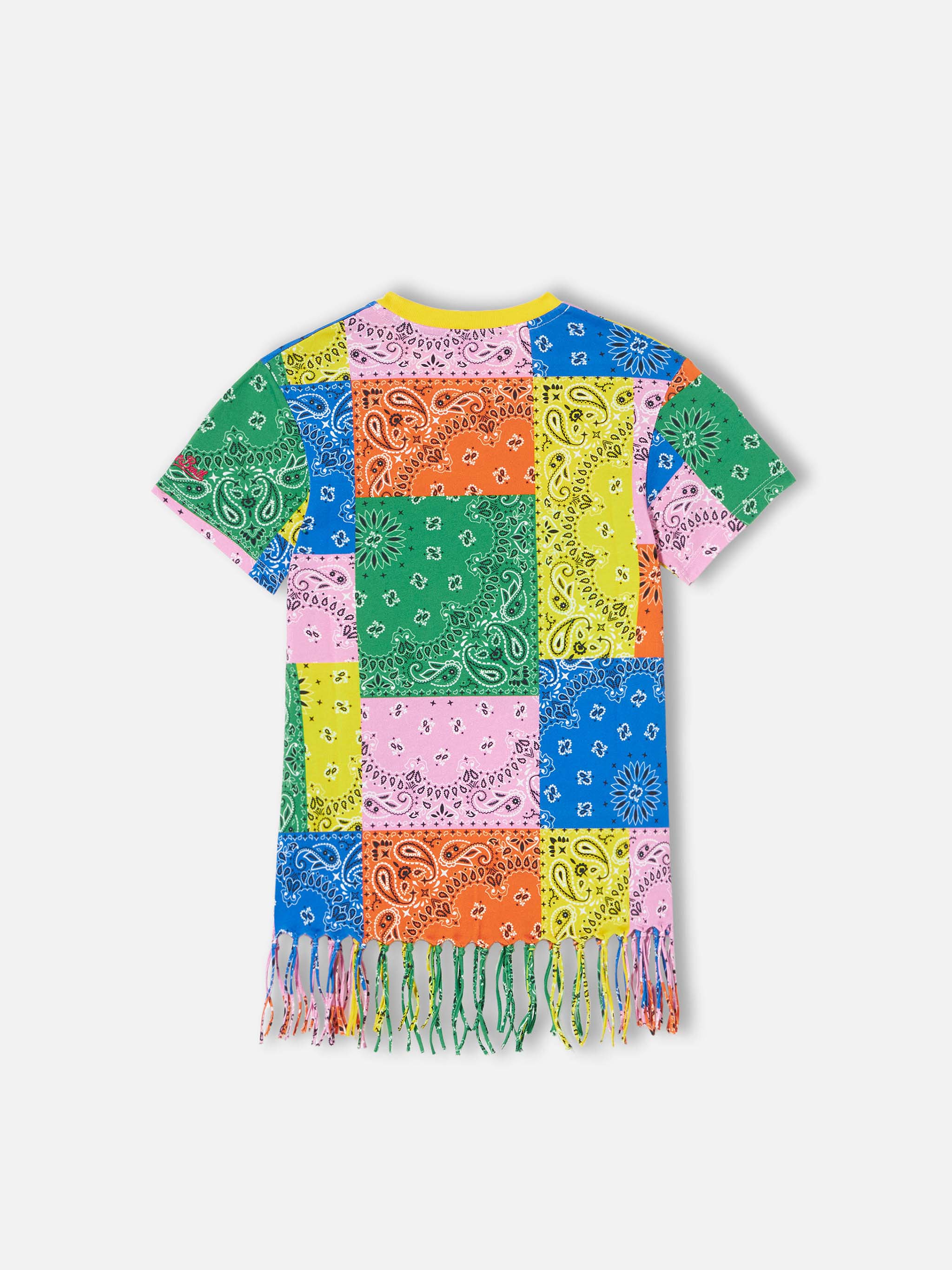 Katoenen jurk voor meisjes met franjes