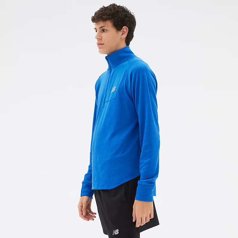 Chaqueta de hombre NB Heat Grid Half Zip - COBALT HEATHER