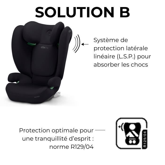 Seggiolino auto Cybex CBX Solution B i-Fix per bambini dai 3 ai 12 anni, da 15 a 50 kg e da 100 a 150 cm di altezza - Nero