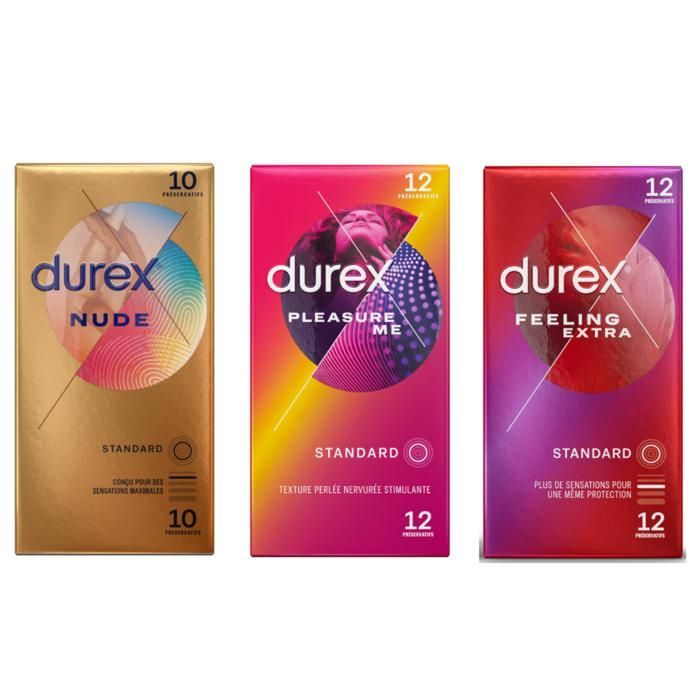 Kopie von Durex - Lot de 3 Boîtes de Préservatifs - Nude x10 - Pleasure Me x12 - Feeling Extra x12 #1