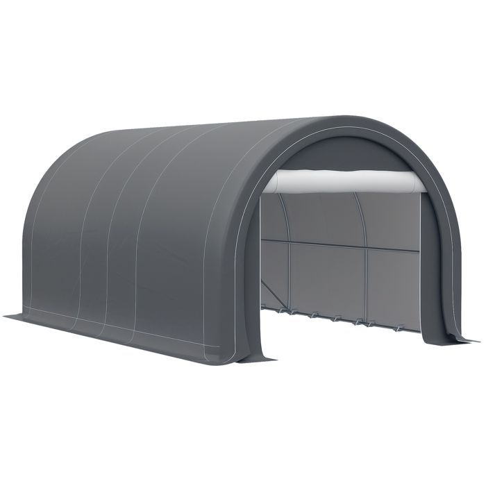 Cochera Outsunny - 5 x 3 m - Toldo de almacenamiento - Gris