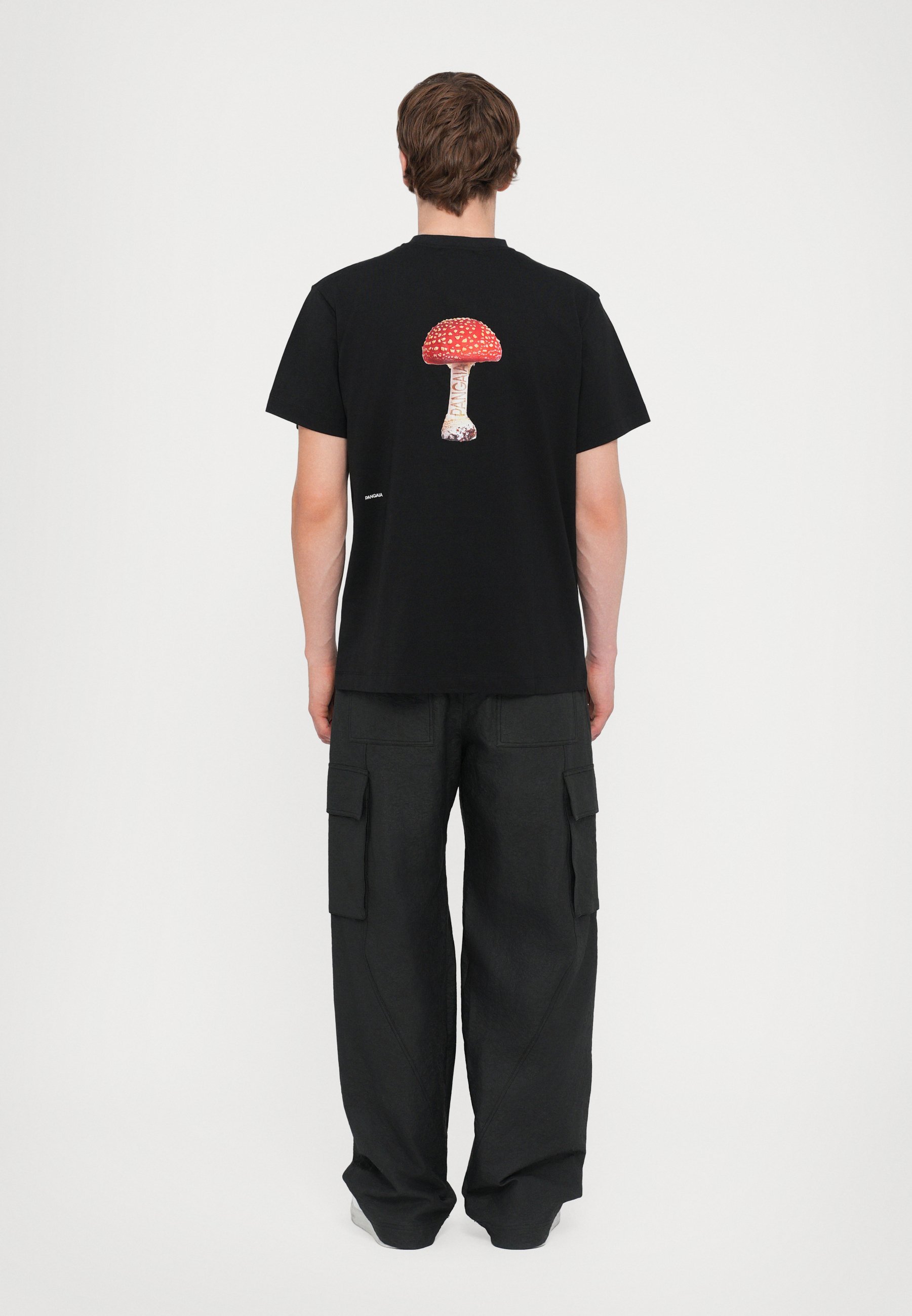 Camiseta unissex Pangaia Midweight Mushroom com estampa - preta