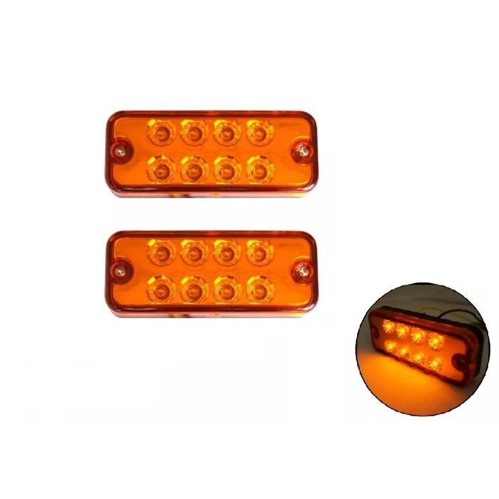 2 luces de posición laterales LED naranjas de 12 V para remolque, camión, furgoneta, vehículo utilitario, caravana, autocaravana.