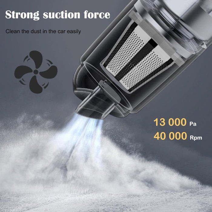 Aspiradora - Aspiradora de mano - Aspiradora de mano recargable - Aspiradora inalámbrica para coche - Con filtro de acero inoxidable - 2
