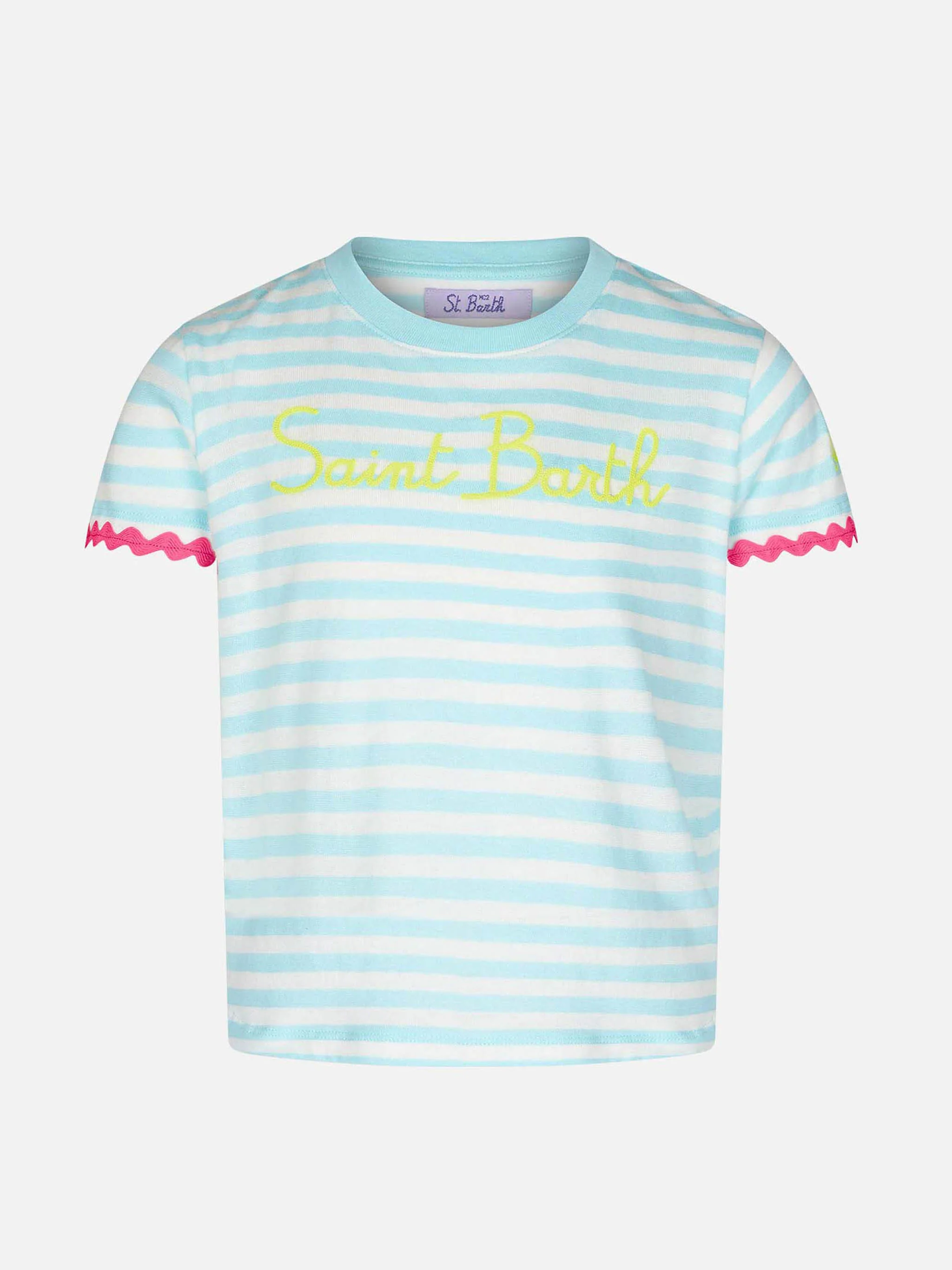 Geborduurd gestreept baby-T-shirt van Saint Barth