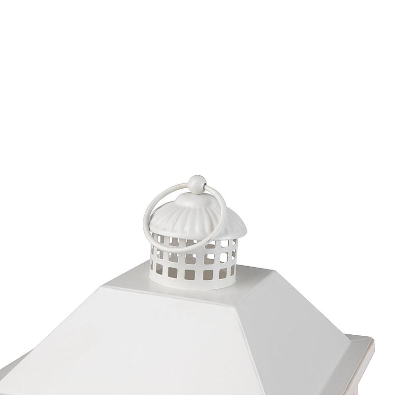 Casa Lanterna in legno s/2 31/42 cm verniciata di bianco