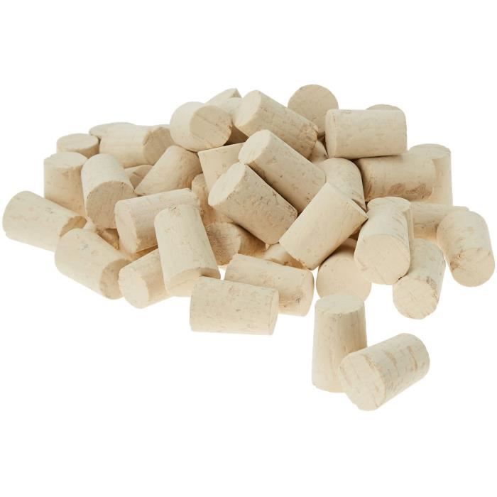 Rolhas JOCONDI - Pacote com 100 rolhas cônicas de cortiça para vinho do dia a dia - 33x23x19 mm