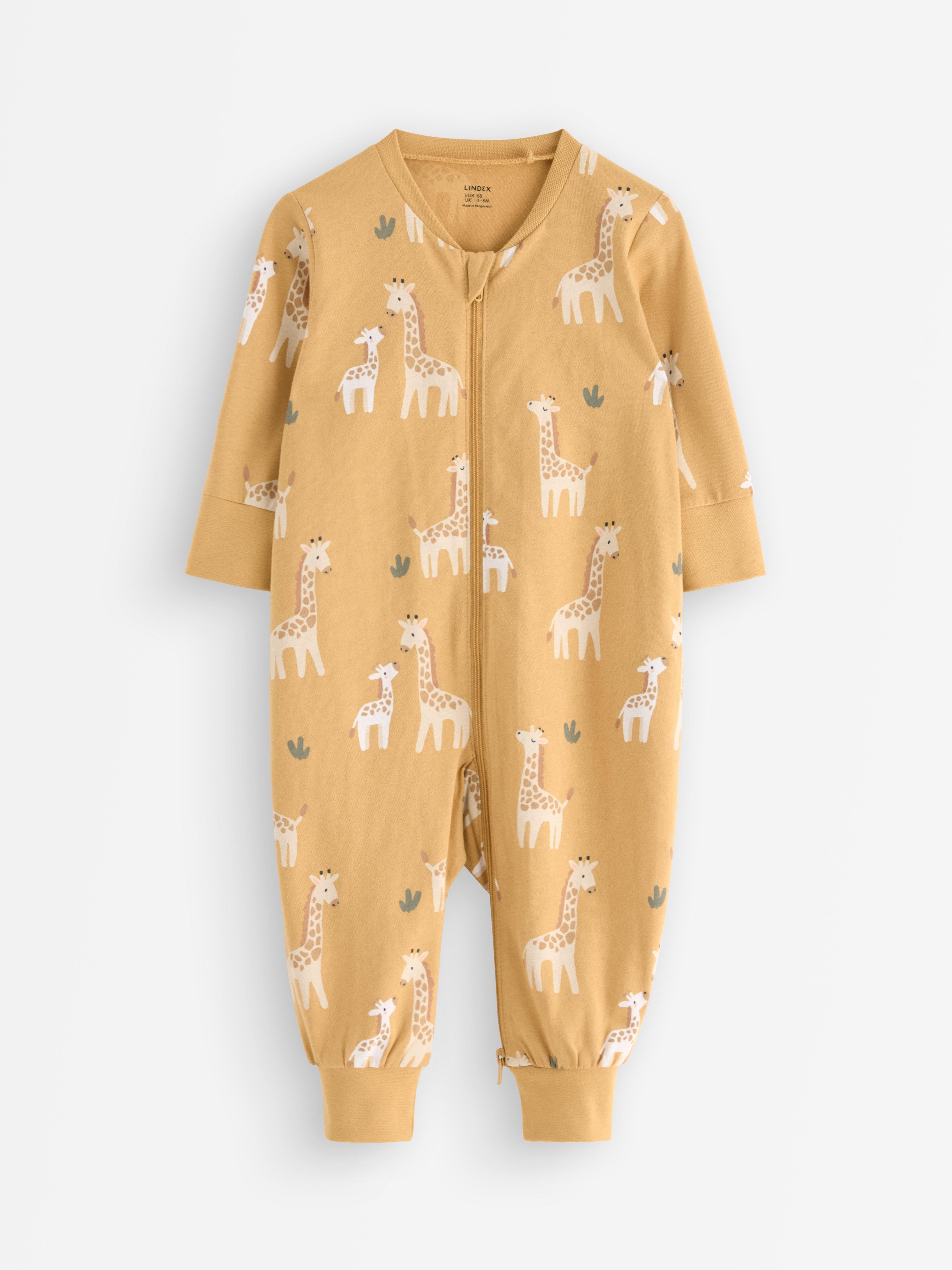 Pijama amarelo-acinzentado