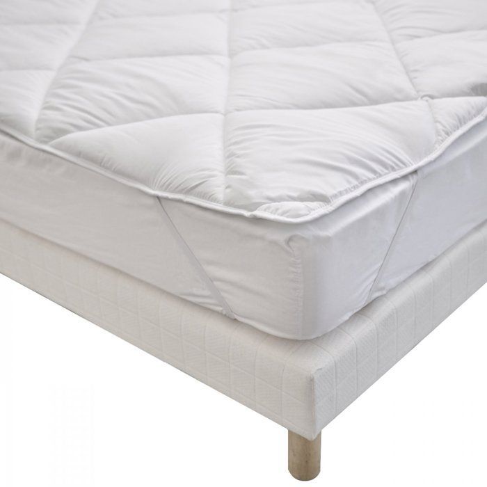 Surmatelas 180x200 cm Moelleux et Respirant - Lavable à 95°C - Enveloppe anti-transpiration - Fabriqué en France - BLEU CALIN