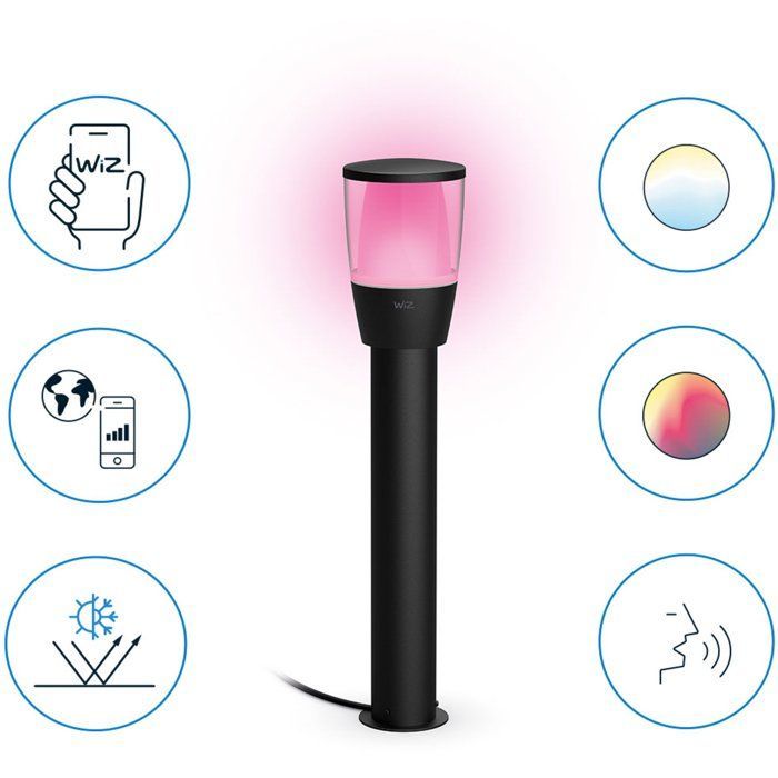 Kit de inicio para estación de carga inteligente exterior WIZ ELPAS de 12 V - Molinillos de viento - Aluminio - LED integrado - Negro
