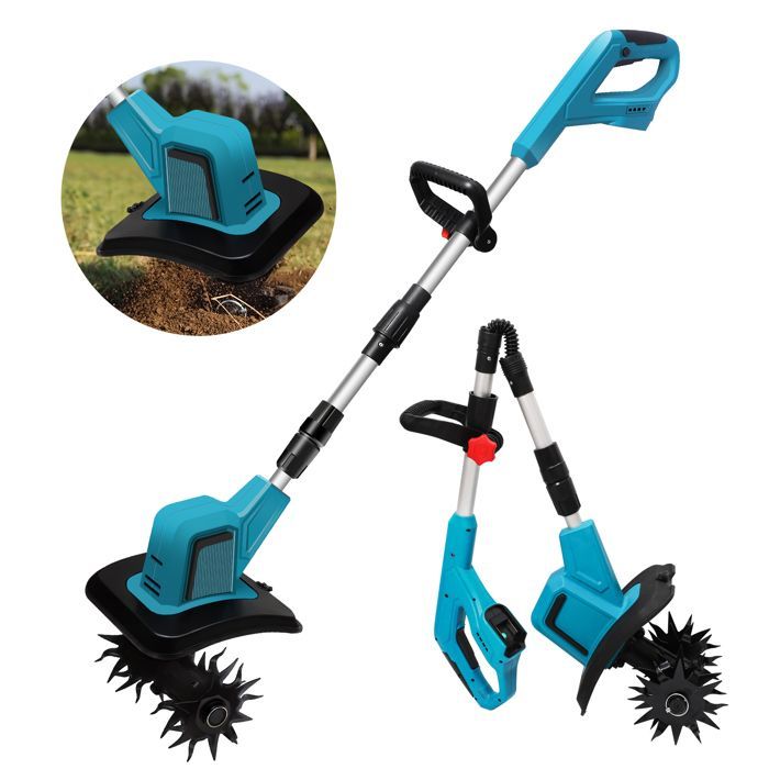 21V 400W Accu-grondfrees – Opvouwbaar, 330 tpm – Compatibel met Makita 18V accu – Ideaal voor moestuinen en tuinen – Accu niet inbegrepen