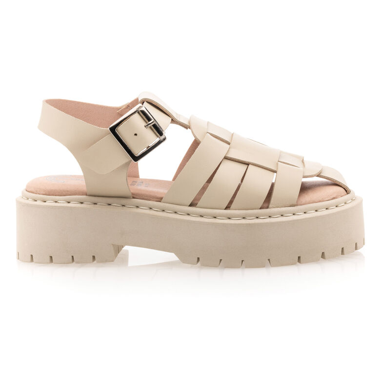 Beige sandaler / åben tå sko til kvinder