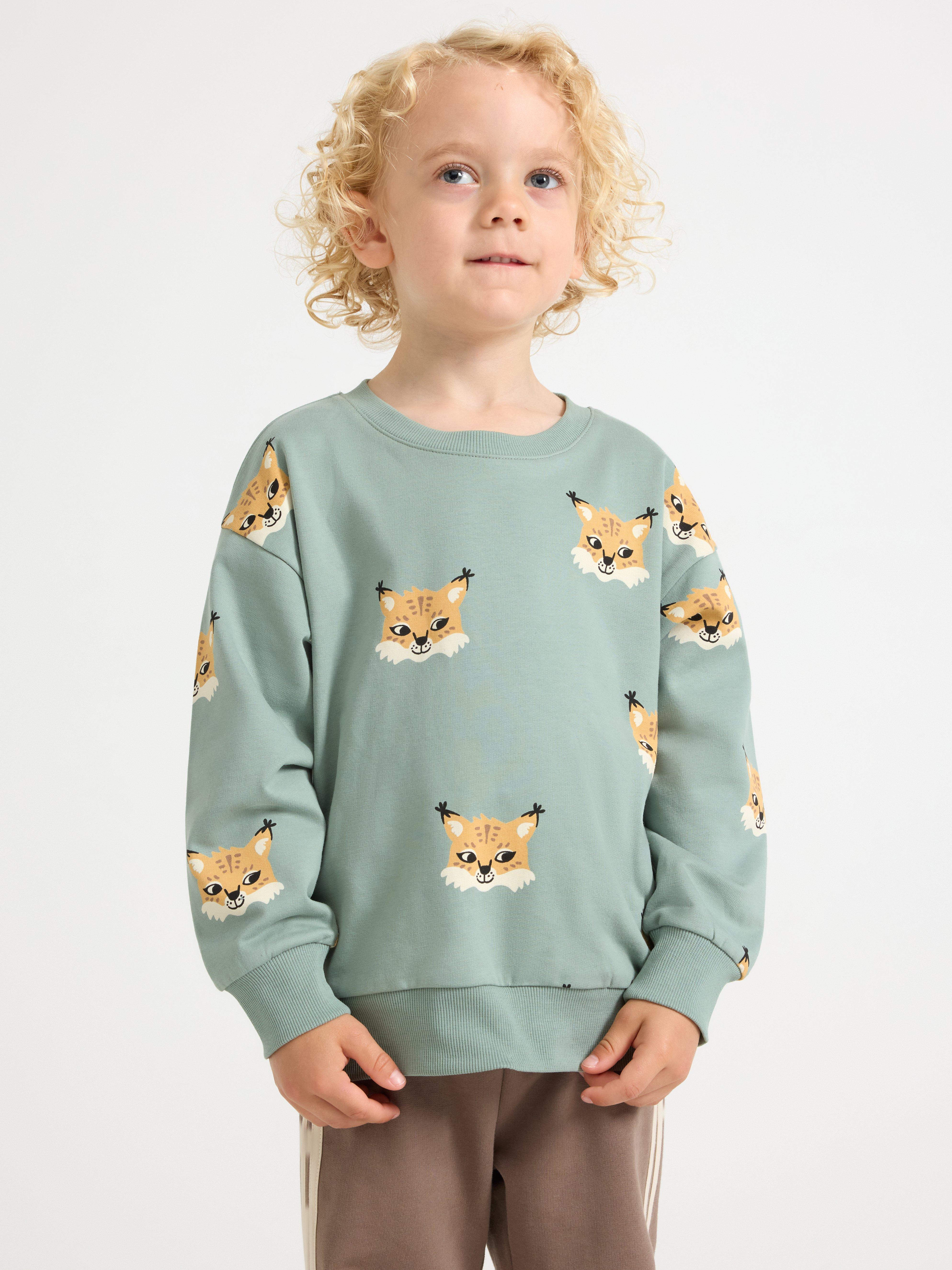 Sweatshirt med borstad insida Light Dusty Green