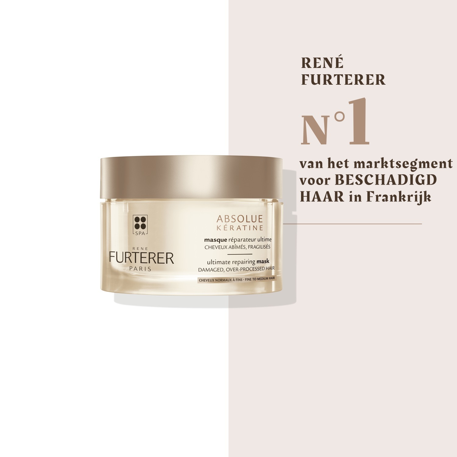 René Furterer Maska na vlasy Absolue Kératine Ultimate Repairing Mask na jemné až stredné vlasy – 200 ml