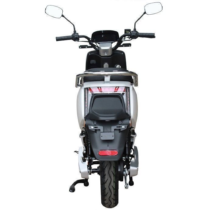 EUROCKA | Zion witte elektrische scooter met verwijderbare lithiumbatterij en een actieradius van 70 km