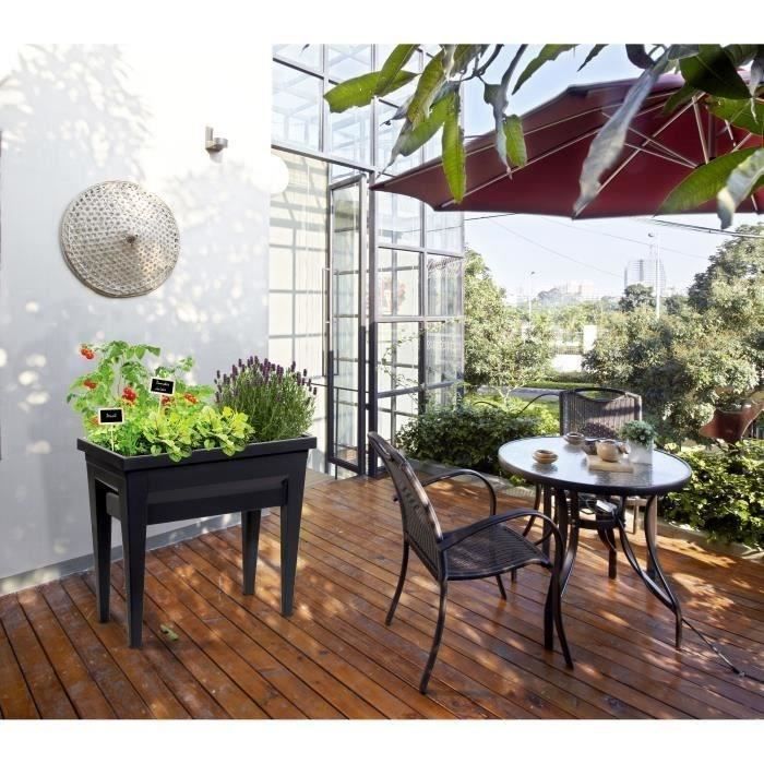 Canteiro Elevado - EDA - Veg&Table City - 57 L - Canteiro Elevado - 76 x 38,5 x A. 68 cm - Cinza Antracite