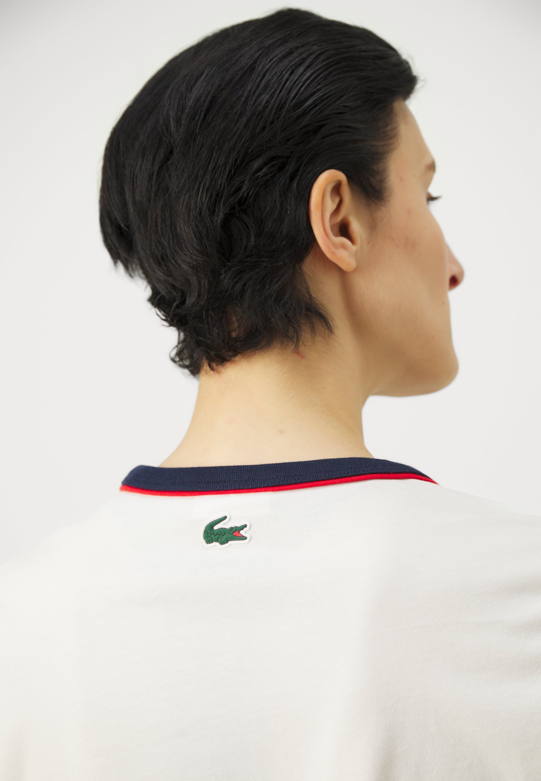 Lacoste Sport HERITAGE - Sport-T-Shirt - mehlig/marineblau