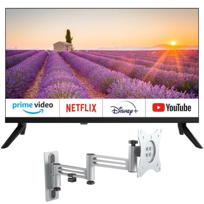 EQUINOXE PAKKET: 32-inch smart-tv met Android voor campers + verstelbare tv-beugel